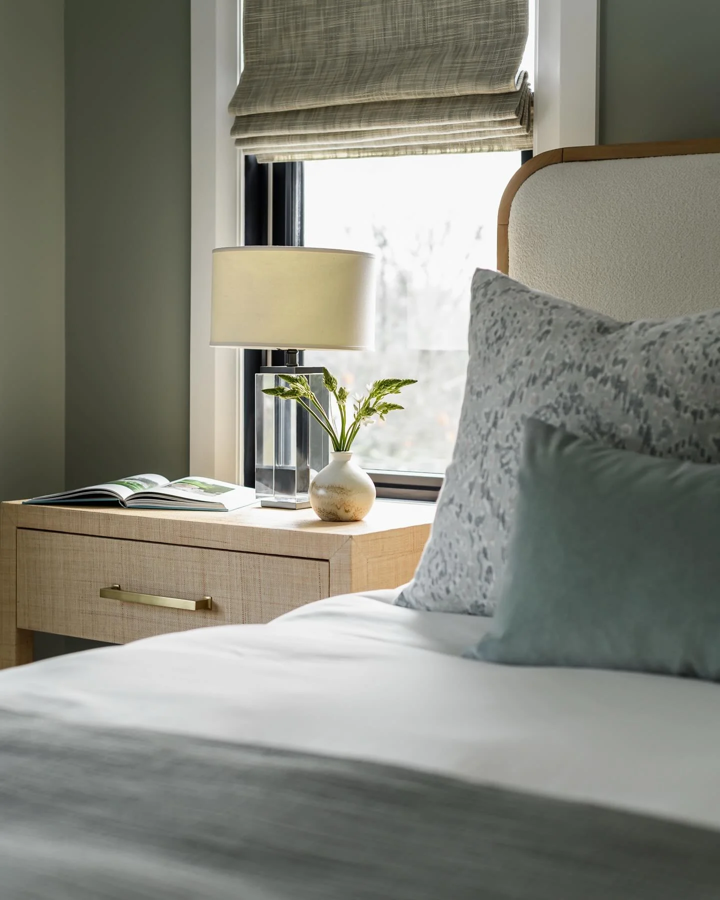 Rain tapping at the windows, but spring is quietly making its entrance.  Soft greens, layered textures, and natural tones bring that fresh, just after the rain feeling indoors.  Because even on the grayest days, a well designed space should feel like