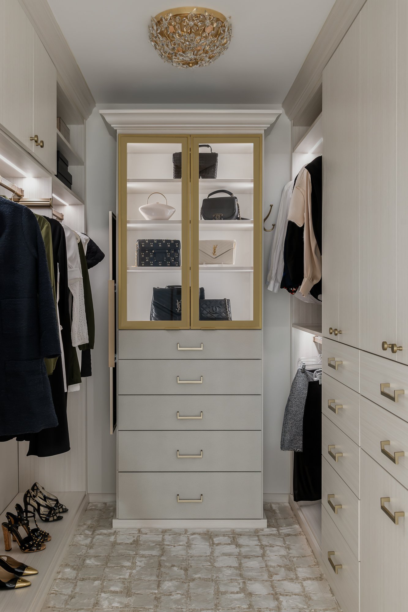 Master closet in Chatham, NJ