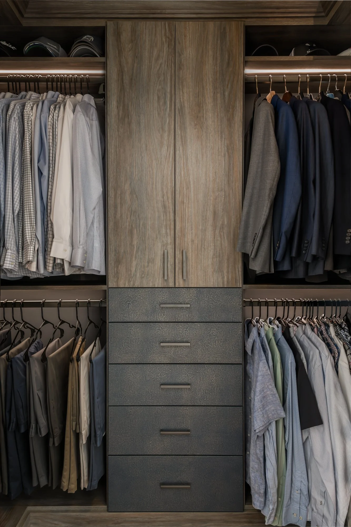 Master closet in Chatham, NJ