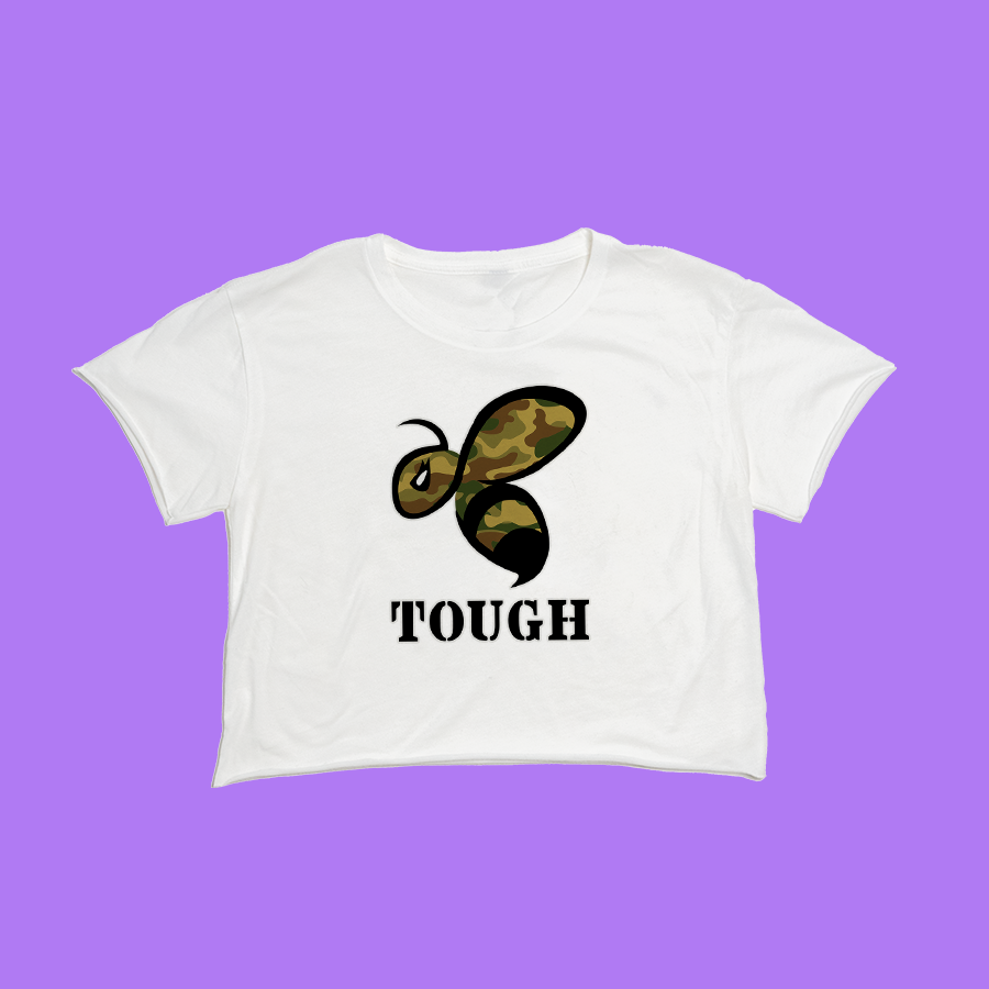 Bee Tough - Crop Top T-Shirt White.png