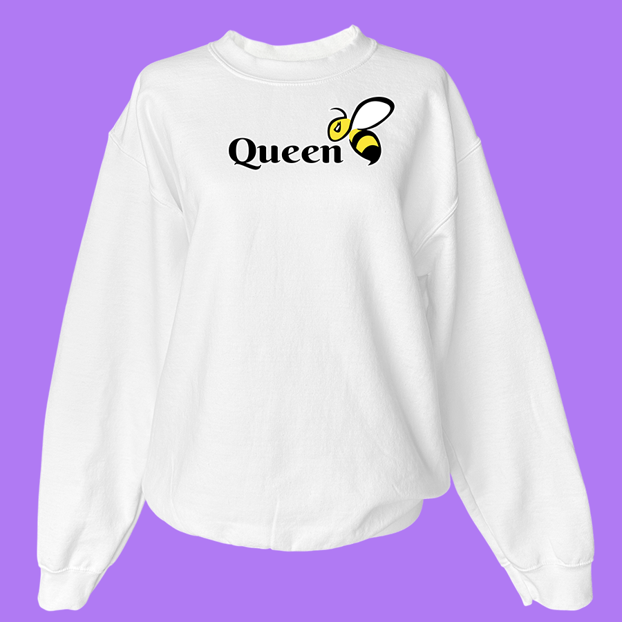 Queen Bee - Crewneck Sweatshirt White.png