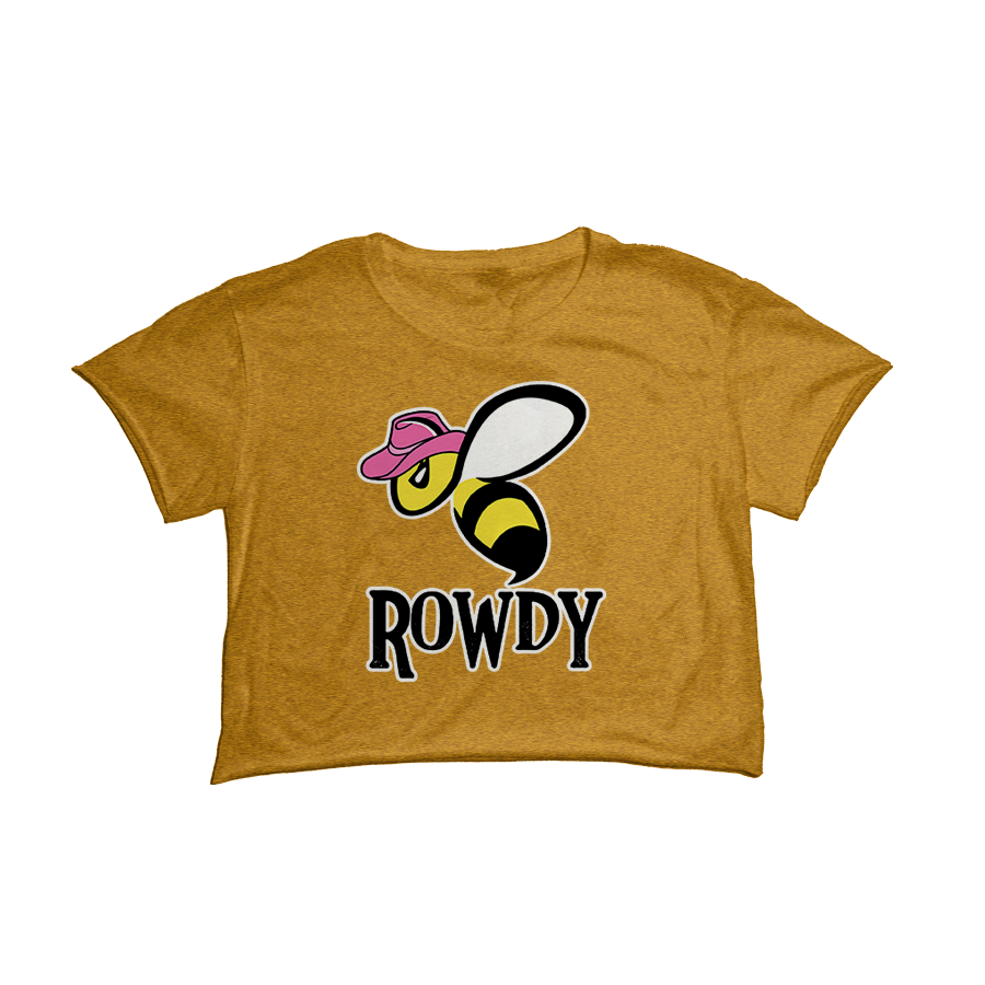 Bee Rowdy - Crop Top T-Shirt Gold.png