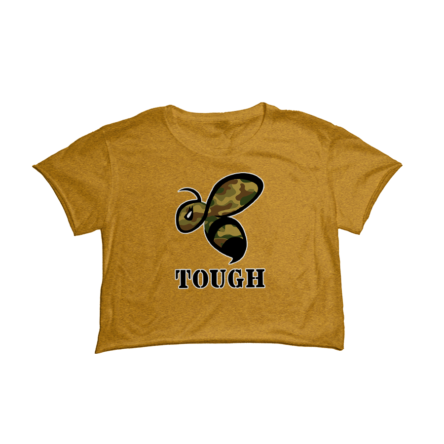 Bee Tough - Crop Top T-Shirt Gold.png