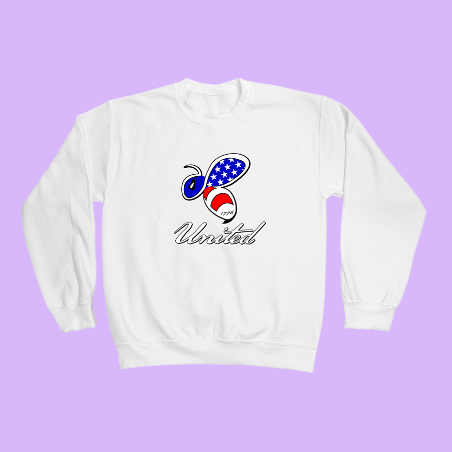 Bee United - Crewneck Sweatshirt White.png