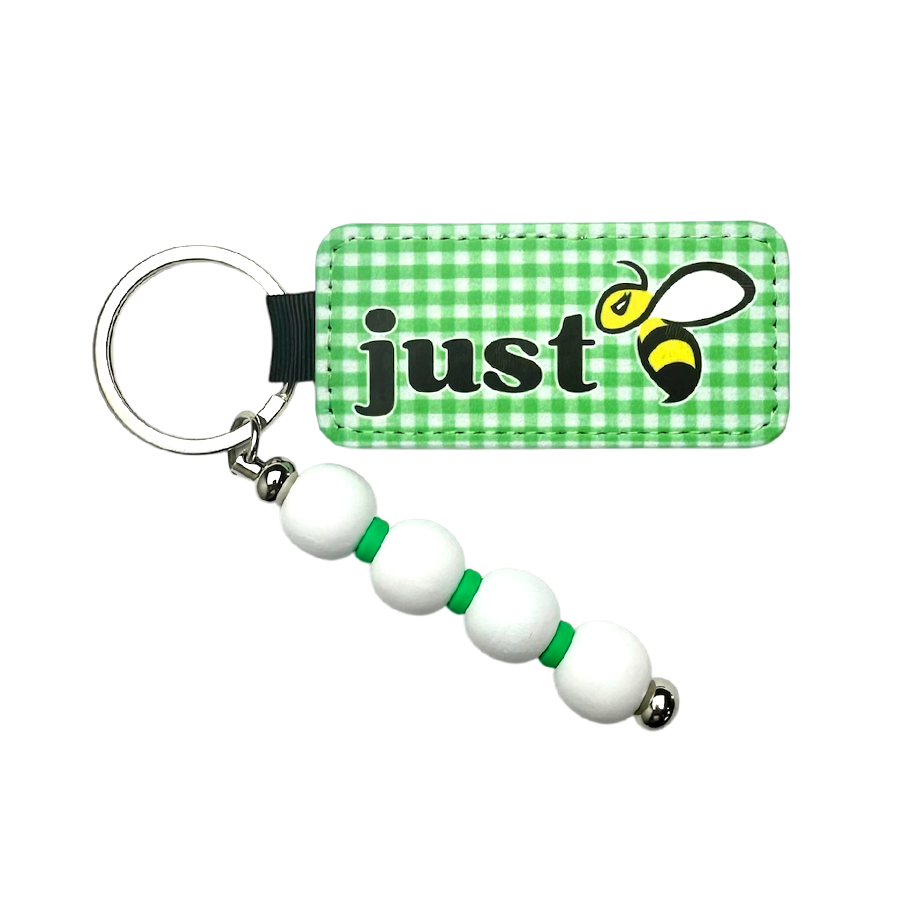 Keychains Just Bee Green Plaid.png