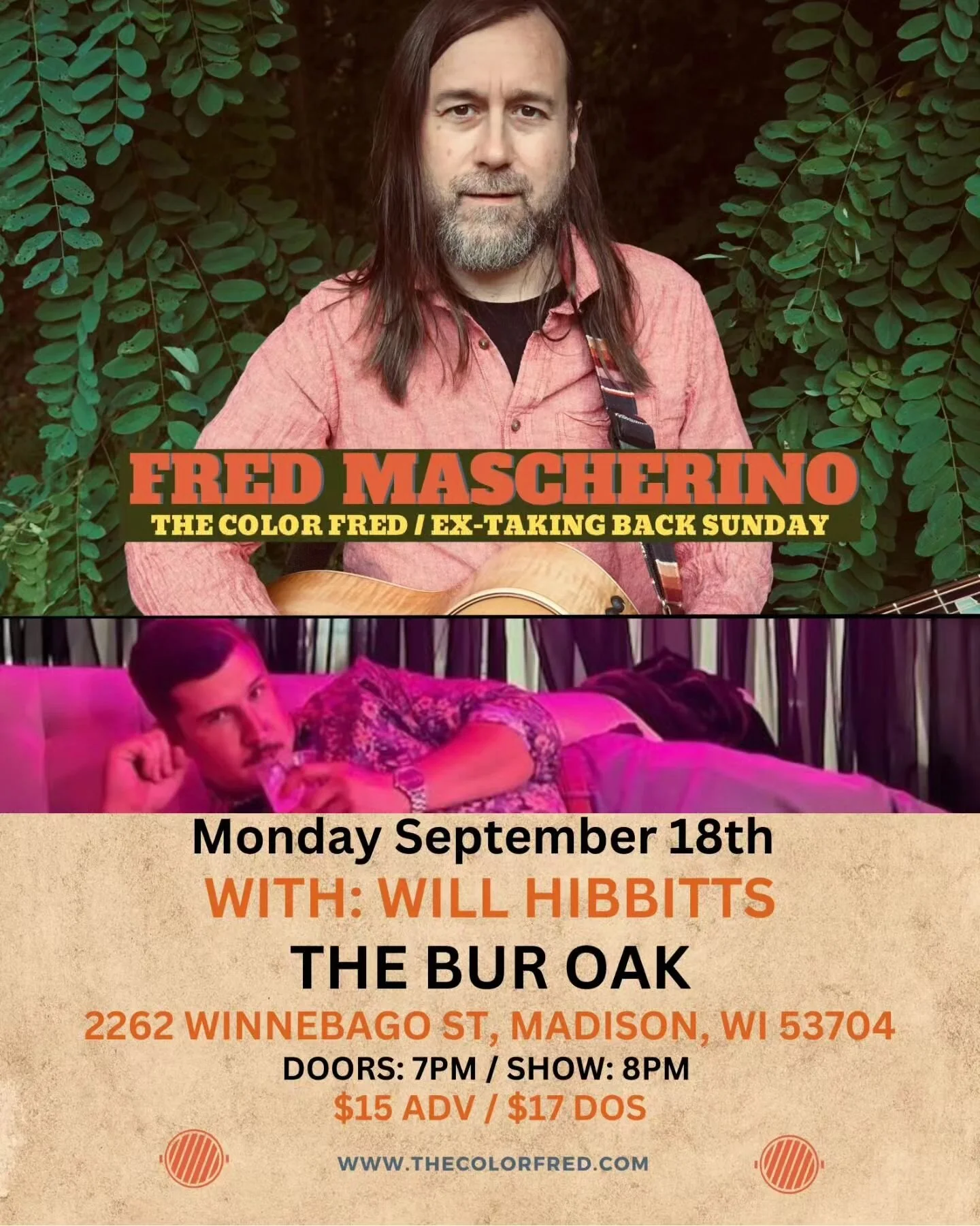 Monday Sept 18th I have the privilege of opening for my friend @thecolorfred at the @theburoak please come check it out.