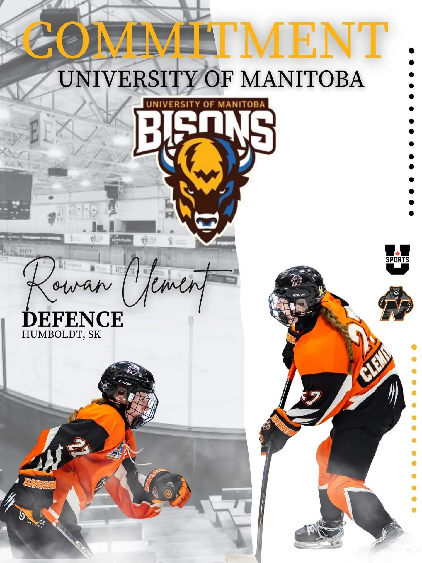 Rowan Clement commits to the university of manitoba bisons