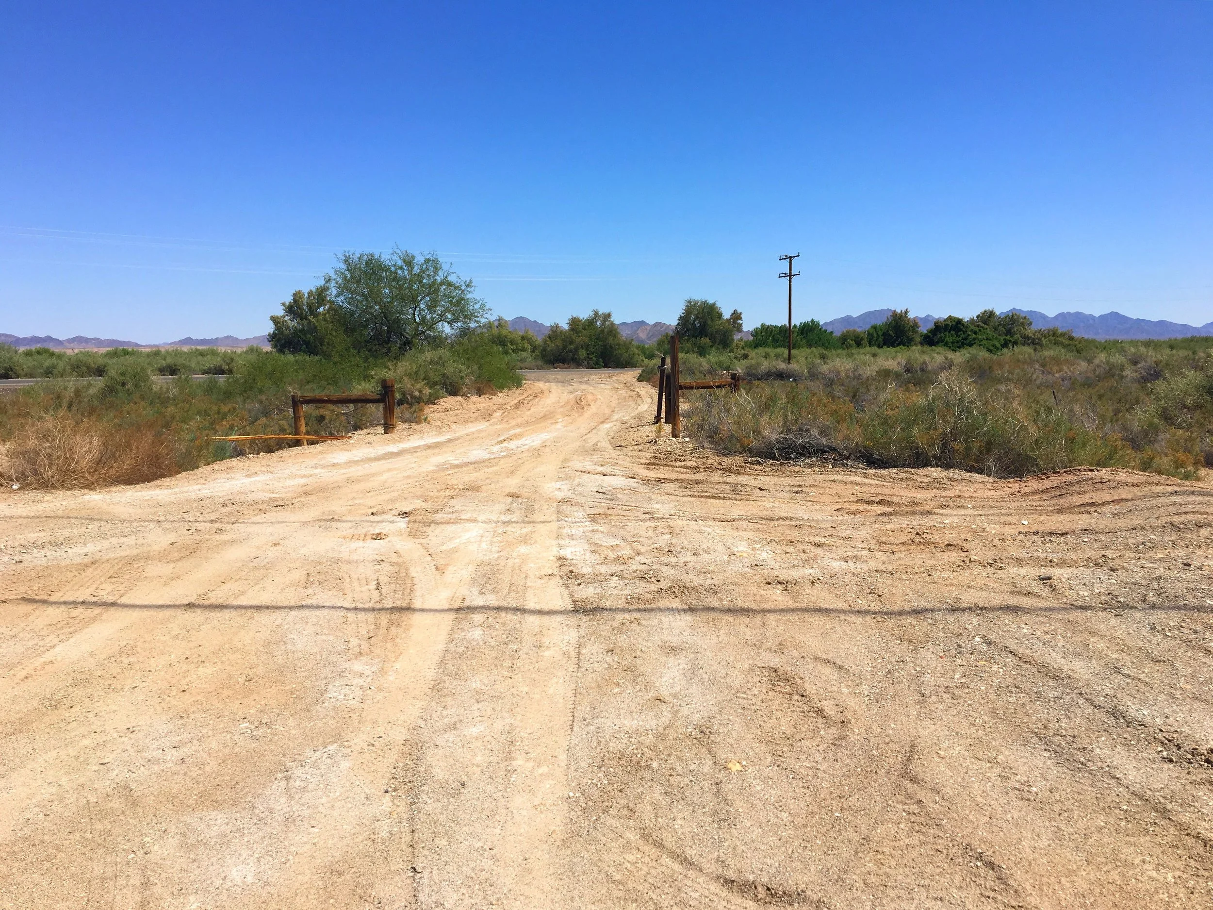 Entrance area for the Blythe Intaglios geoglyph site in California.