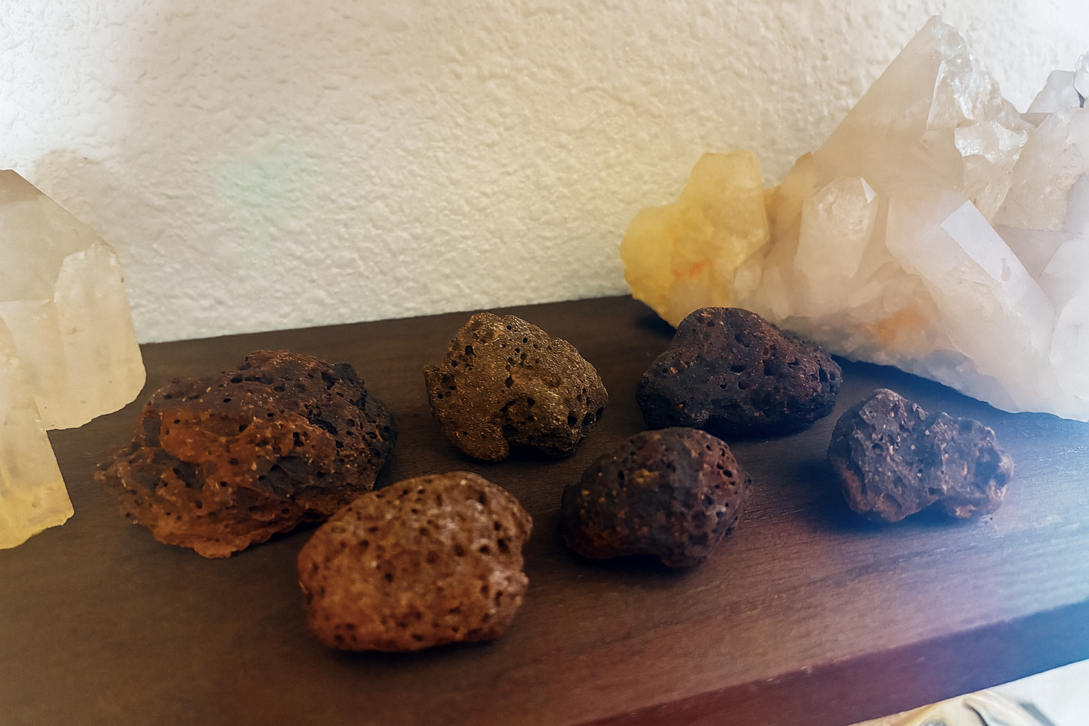 Raw unpolished lava stone volcanic rock specimen with natural shape