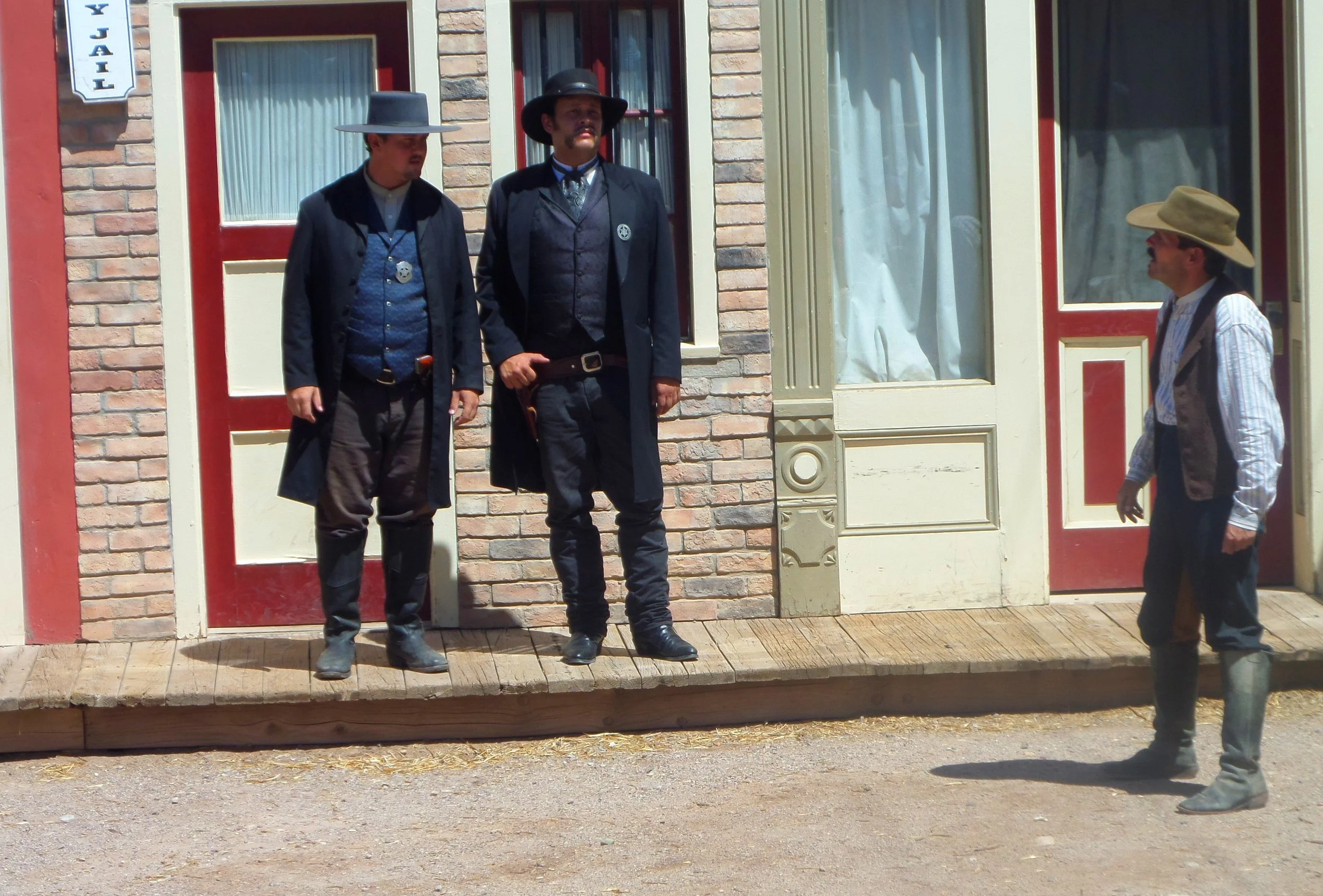 Actors performing a reenactment of the OK Corral gunfight in Tombstone, Arizona