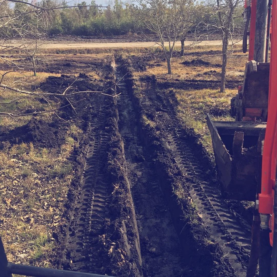 Digging a trench #naturereserve / #farm #heavyequipmentoperator #womeninconstruction &bull;&bull; #excavatorlife