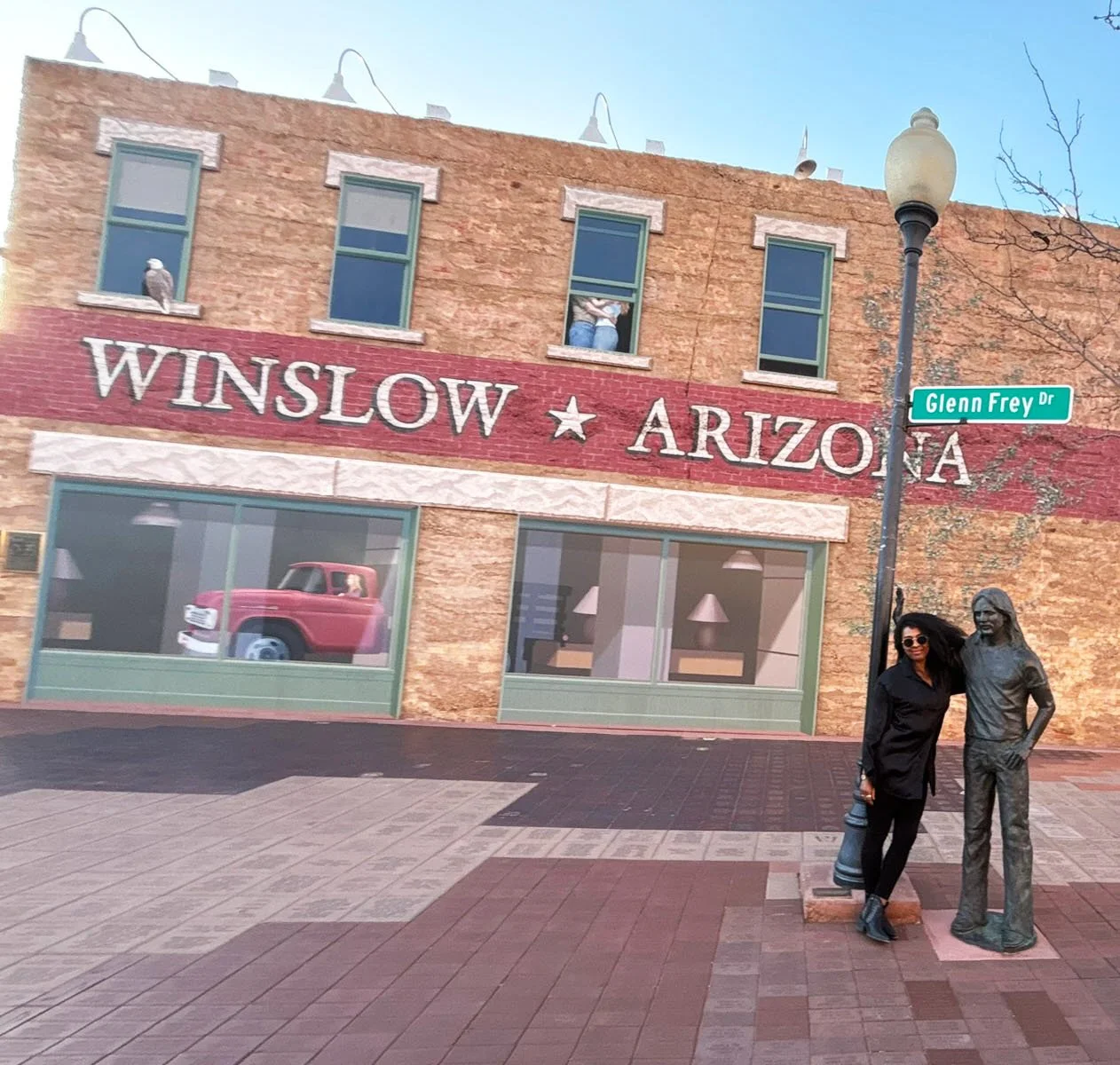Standing on the Corner in Winslow, Arizona Along Historic Route 66