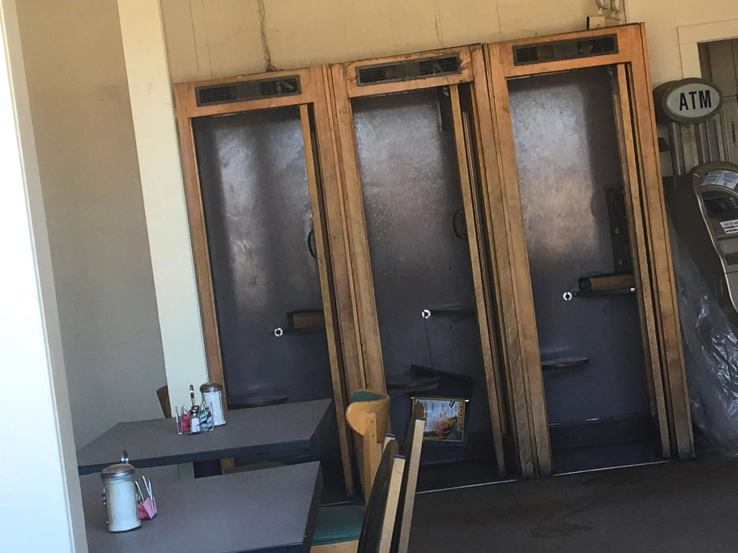 Old Phone Booths at Desert Center Cafe