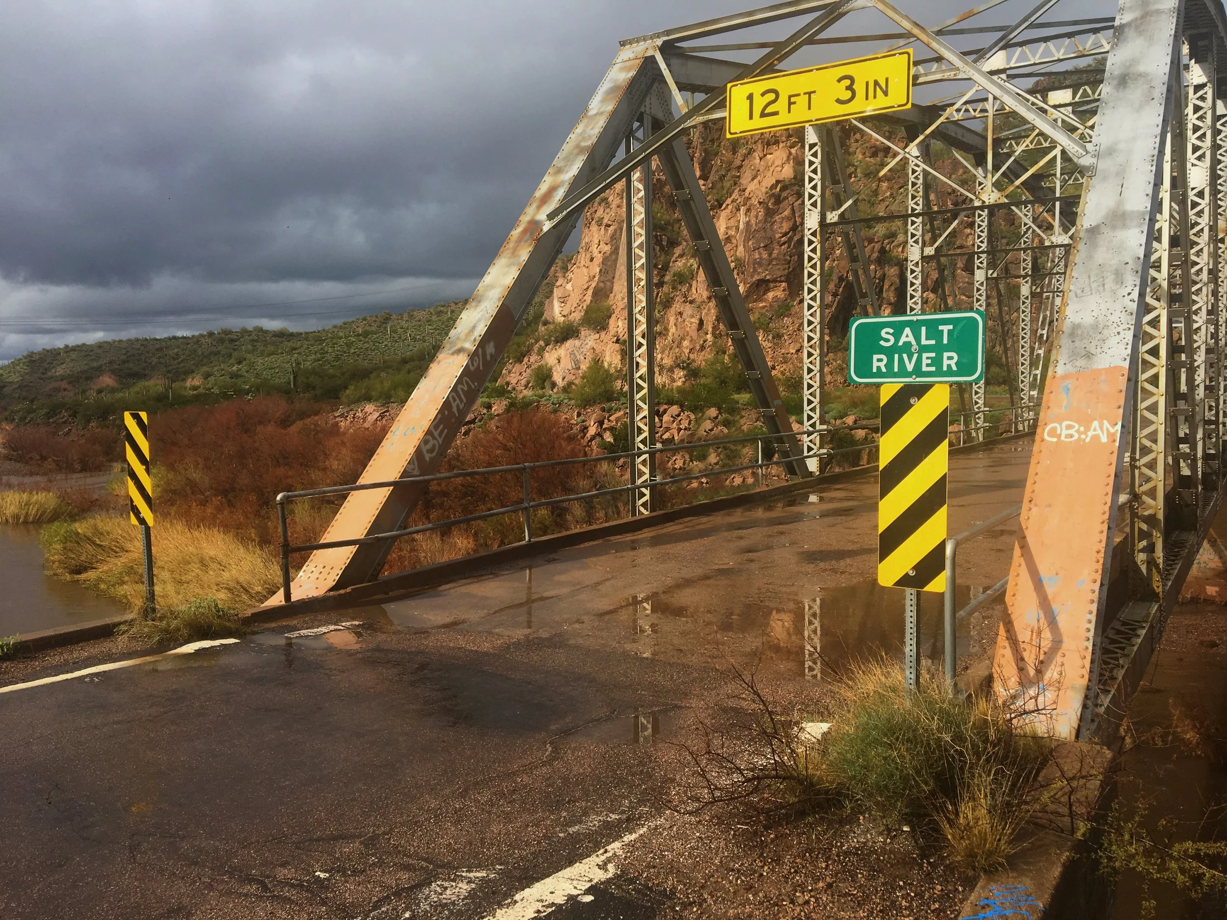Historic Salt River Bridge near Roosevelt Lake in Arizona.