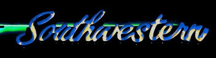 Neon Southwestern Sign with black background