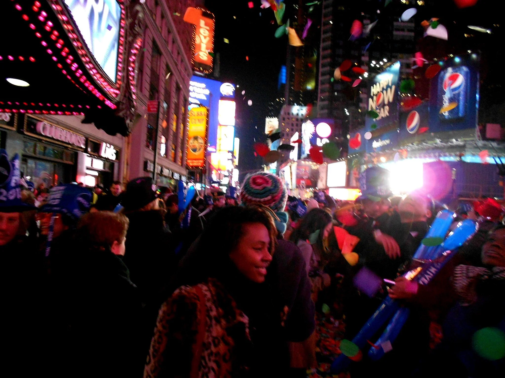 Celebrating in Times Square as confetti filled the air after the 2013 ball drop.