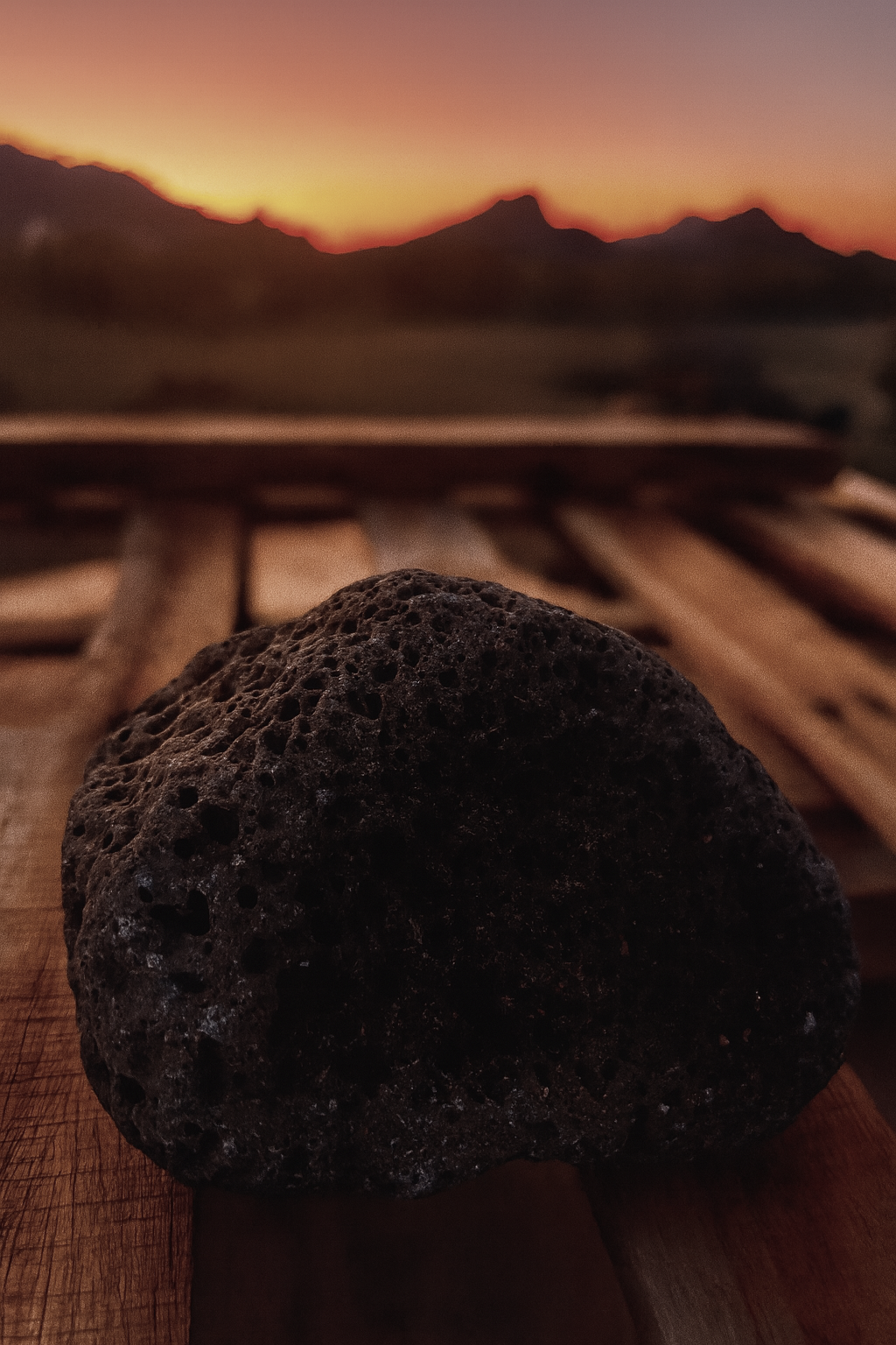 Natural volcanic lava rock stone from the Sonoran Desert displayed in daylight