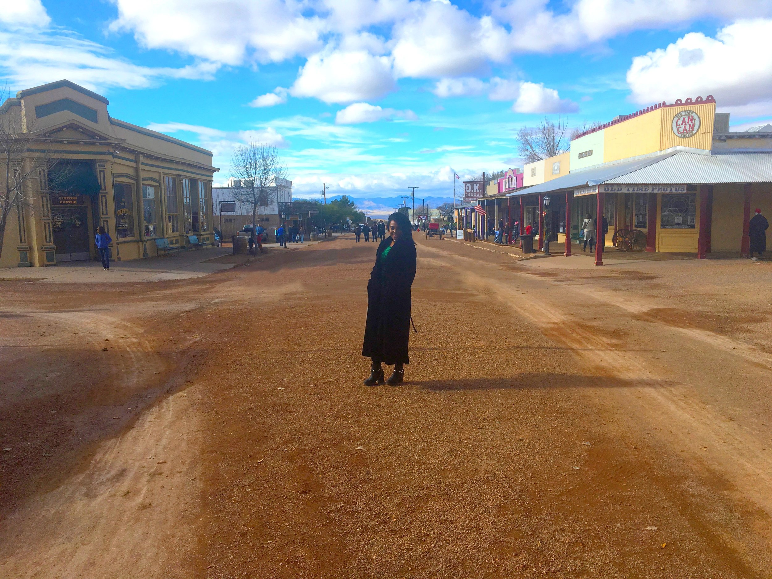 The author standing on historic Allen Street in Tombstone, Arizona