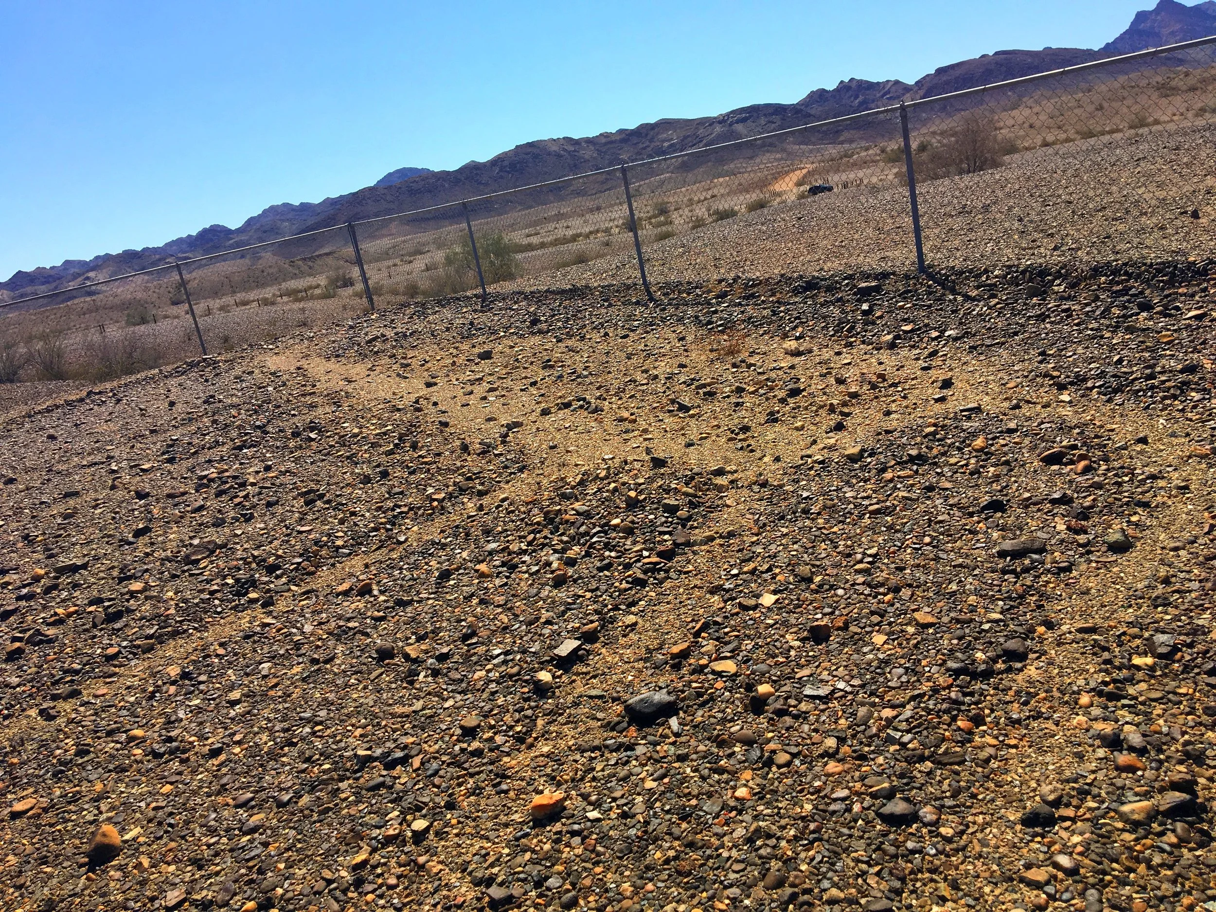 Geoglyph of one of the four legged animals at the Blythe Intaglios in the Colorado desert of California.