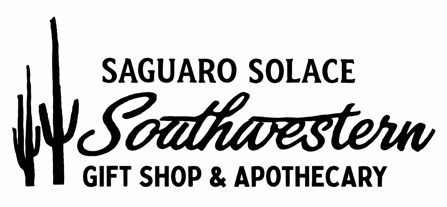 Desert Prowl Southwestern Gift Shop & Apothecary logo with saguaro cactus illustration.