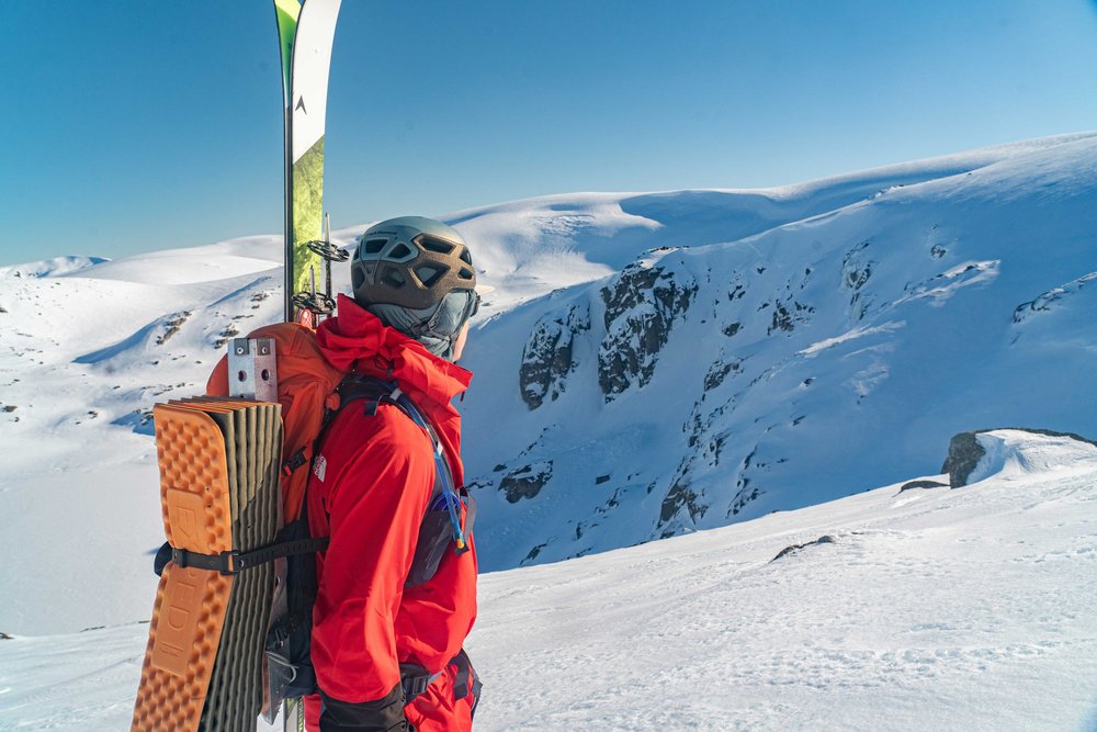 Crampon and ice axe work on a ski mountaineering clinic