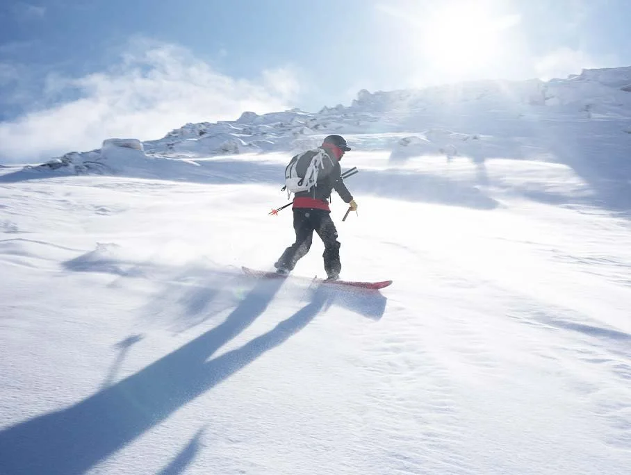 Backcountry skiing the Blue Lake Circuit