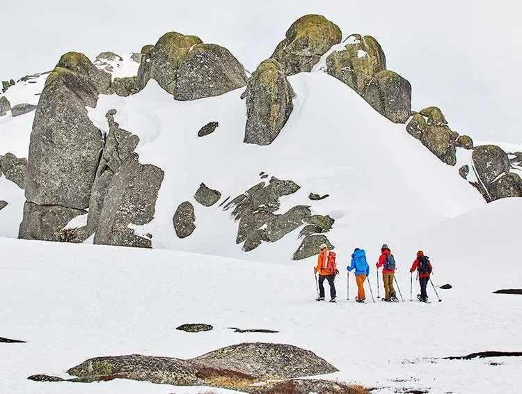 Snowshoeing across the alpine beyond Thredbo