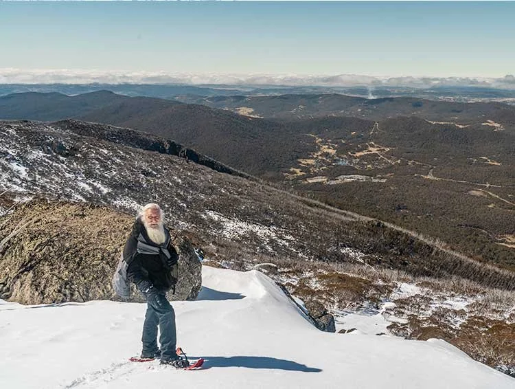 Snowshoeing above Perisher with sweeping alpine views