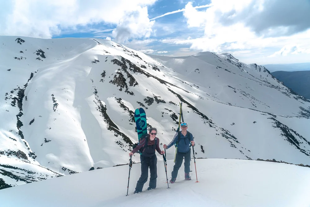 Steep skinning on a ski mountaineering day