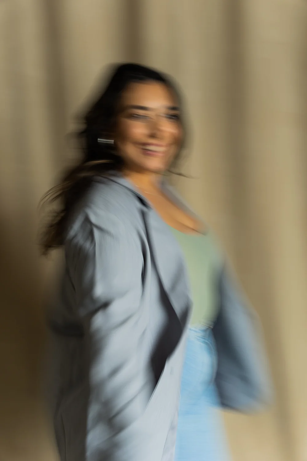 Avita walking, softly blurred