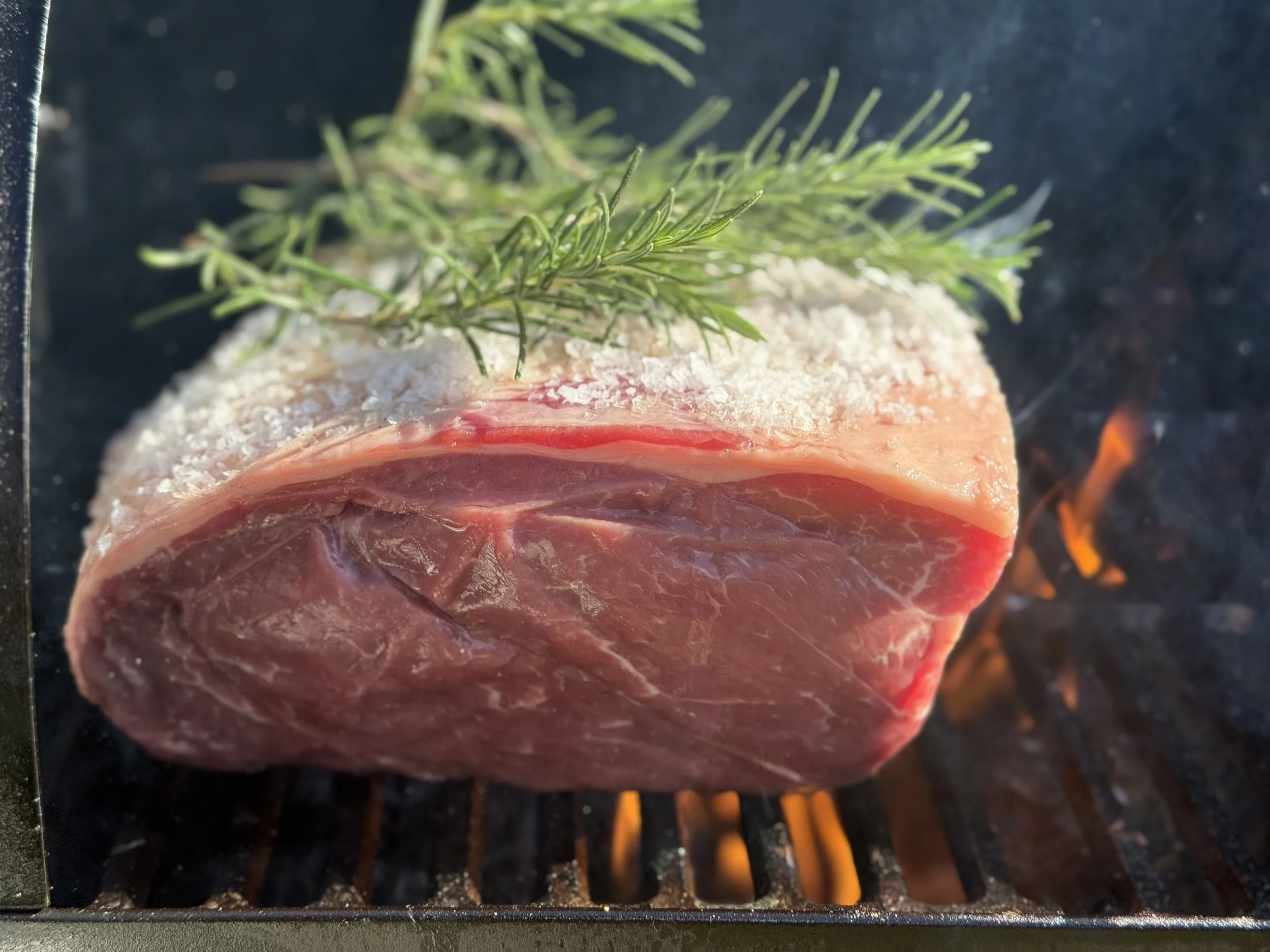 Grass Fed Beef Bolar Roast on the smoker.