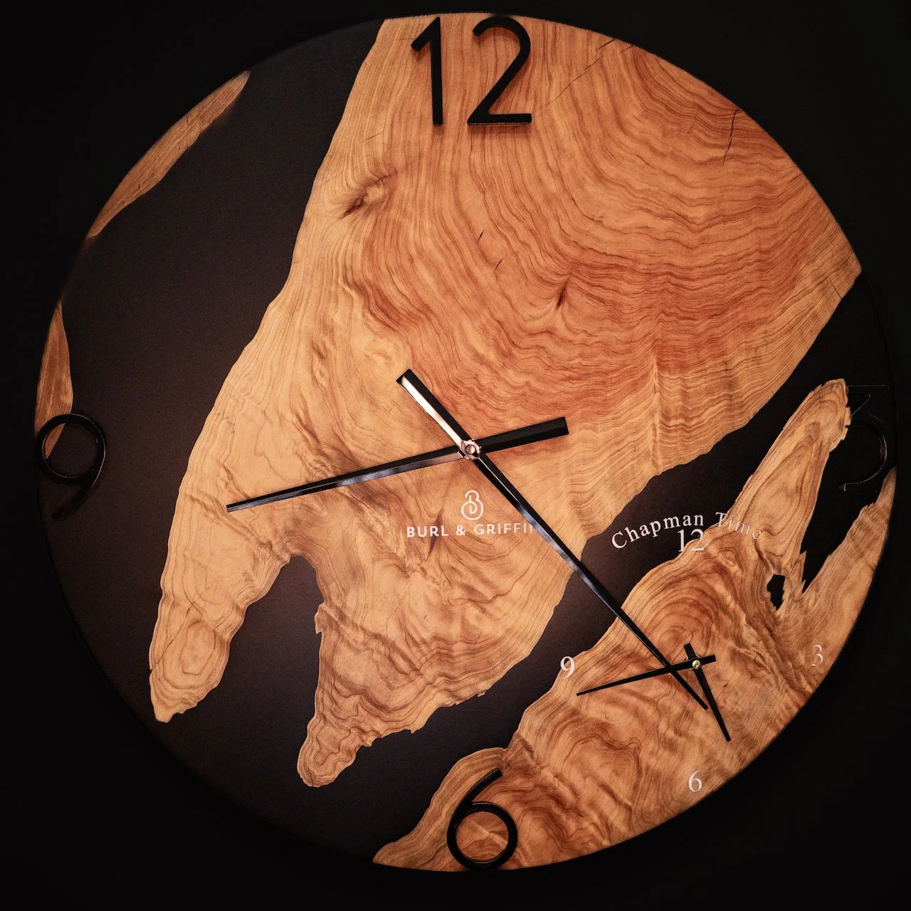 Dual Dial Resin & Wood Clock