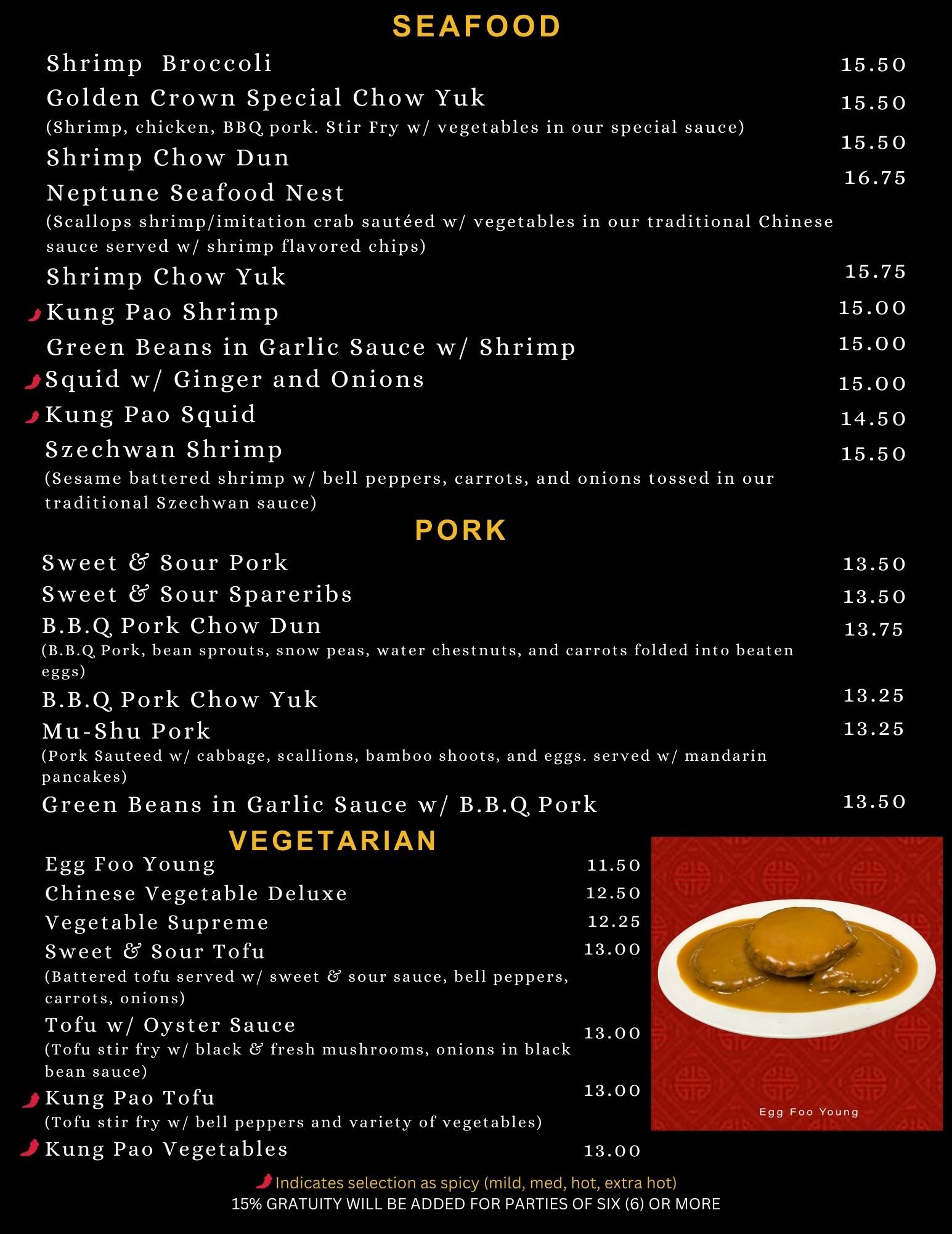 Dinner — Golden Crown Restaurant