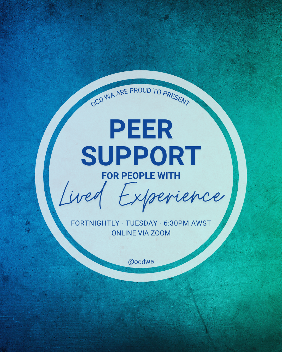 Peer Support Group – People with Lived Experience of OCD