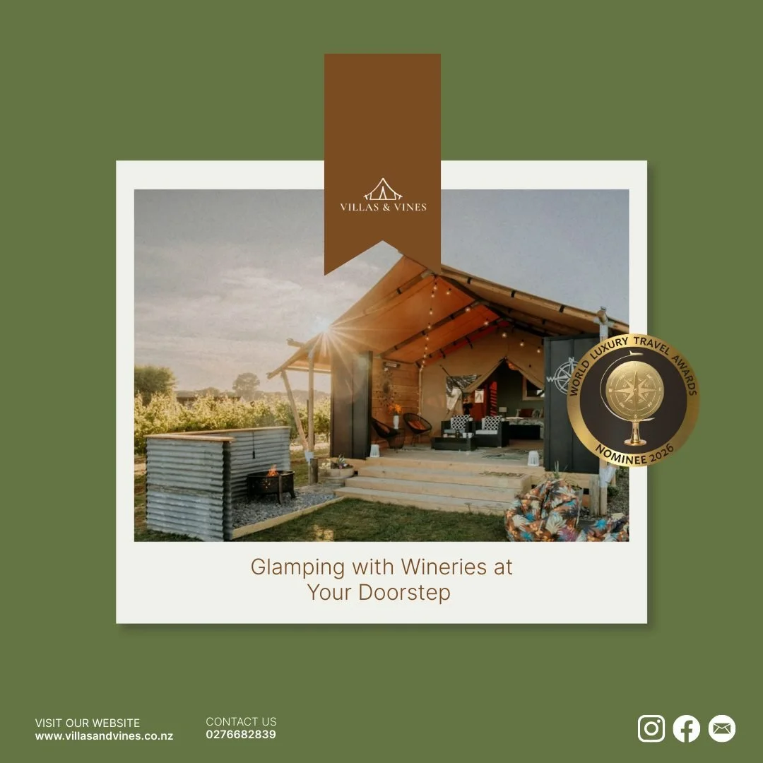 Discover the epitome of luxury with our safari-style glamping villas nestled in the stunning landscapes of Hawke's Bay. Experience nature like never before, with local wineries just a stone's throw away. 

BOOK NOW 

#Glamping #LuxuryTravel #HawkesBa