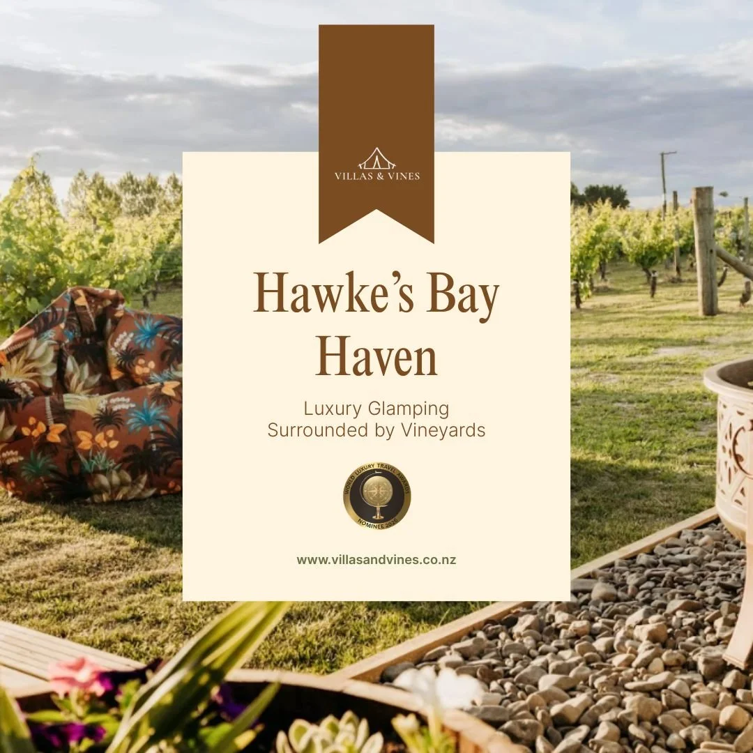 Settle into your own slice of paradise! Our glamping villas offer a unique blend of style and comfort, with stunning views of wineries dotted throughout the landscape. Unwind in nature like never before. 

A few summer cancellations have opened up so