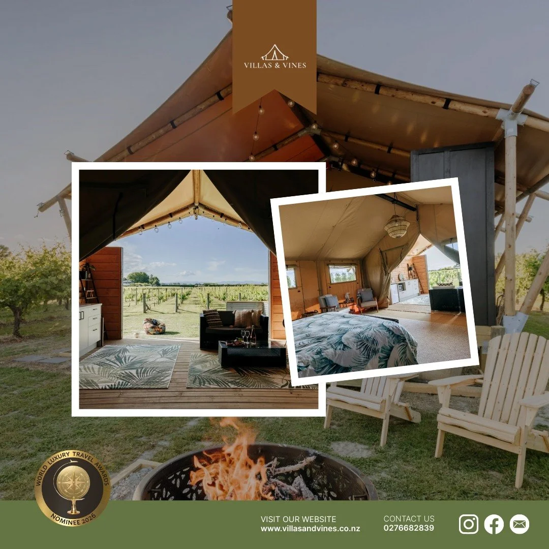 Experience the enchanting world of glamping at Villas &amp; Vines&mdash;where luxurious safari-style villas meet stunning nature and renowned wineries. Unwind in the serene embrace of Hawke's Bay and create unforgettable memories. 

BOOK NOW 

#Glamp