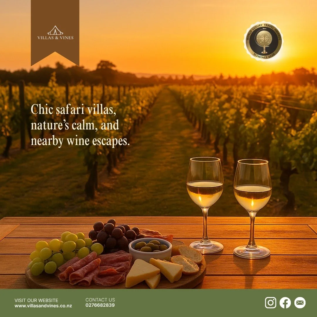 Experience the serenity of glamping in our chic safari-style villas as the seasons begin to change. Crisp air, cosy nights, and the perfect time to unwind with tastings at nearby wineries.

Learn more: www.villasandvines.co.nz

#SafariStyle #Glamping