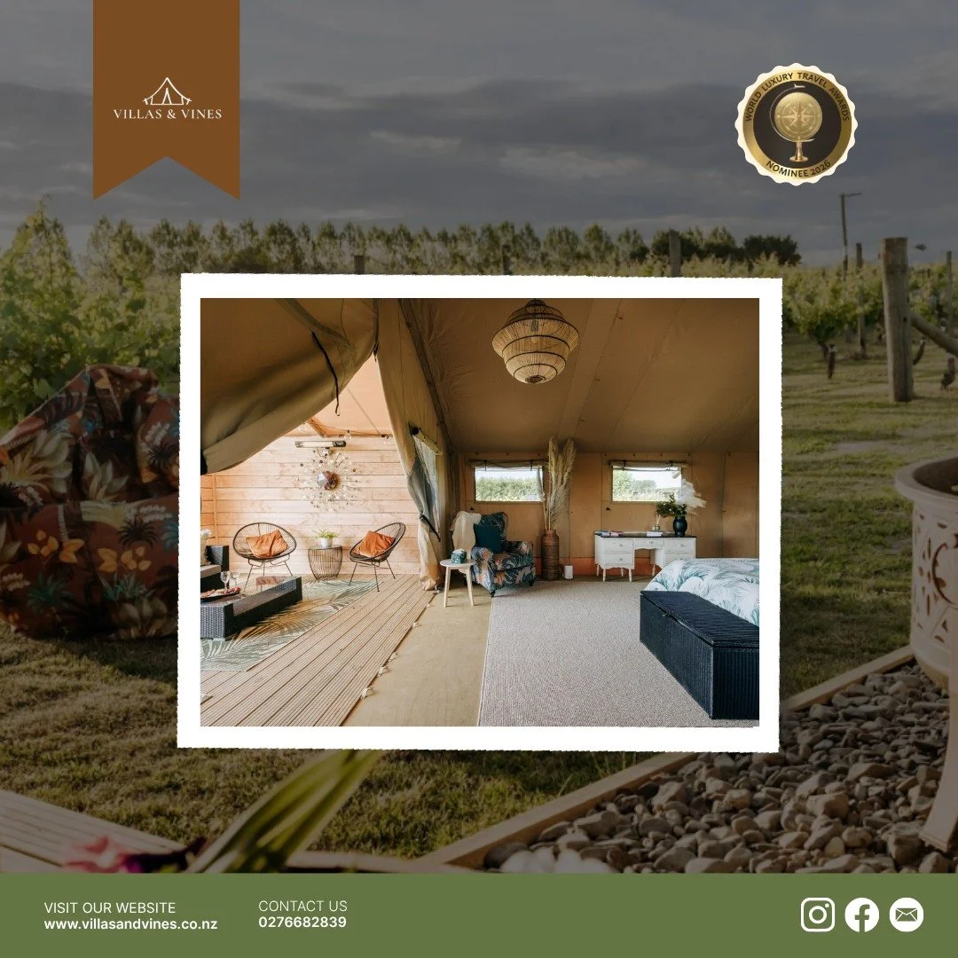 Unplug and unwind in our luxurious safari-style glamping villas. Surrounded by beautiful landscapes and close to exquisite wineries, it's the ultimate luxury retreat. 

Use code CHILLOUT and enjoy 10% off your stay for bookings from May to September.