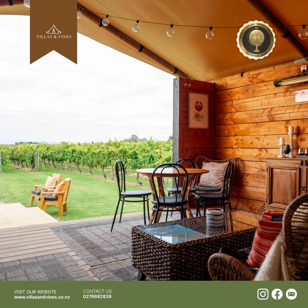 Indulge in a unique glamping experience where nature and luxury intertwine. Sip fine wine while soaking in the peaceful beauty of Hawke's Bay. 

Learn more: www.villasandvines.co.nz

#Luxurious #Glamping #Nature #Relaxation #Wineries