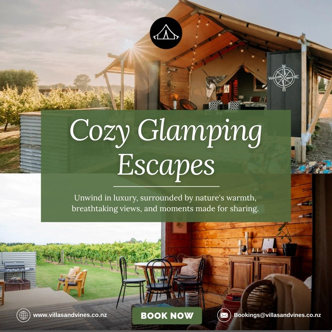 Step into a chic Glamping escape where luxurious Safari tents, coastal nature, and local wineries come together beautifully. It is an inviting choice for couples seeking romance, comfort, and a memorable getaway. Share your photos and tell us which v
