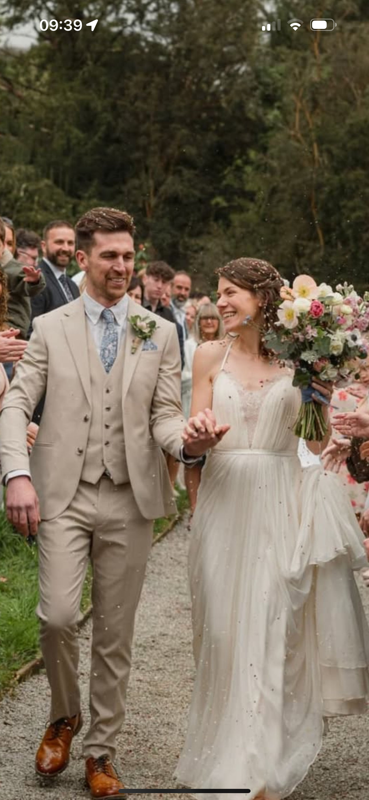 Bride and Husband getting married at Scorrier house