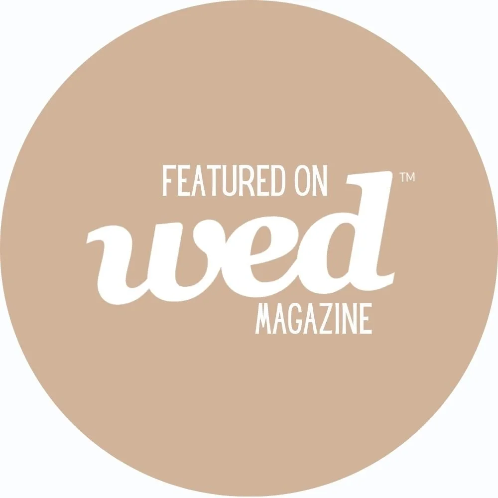 Logo for 'Featured on used magazine' within a beige circle.