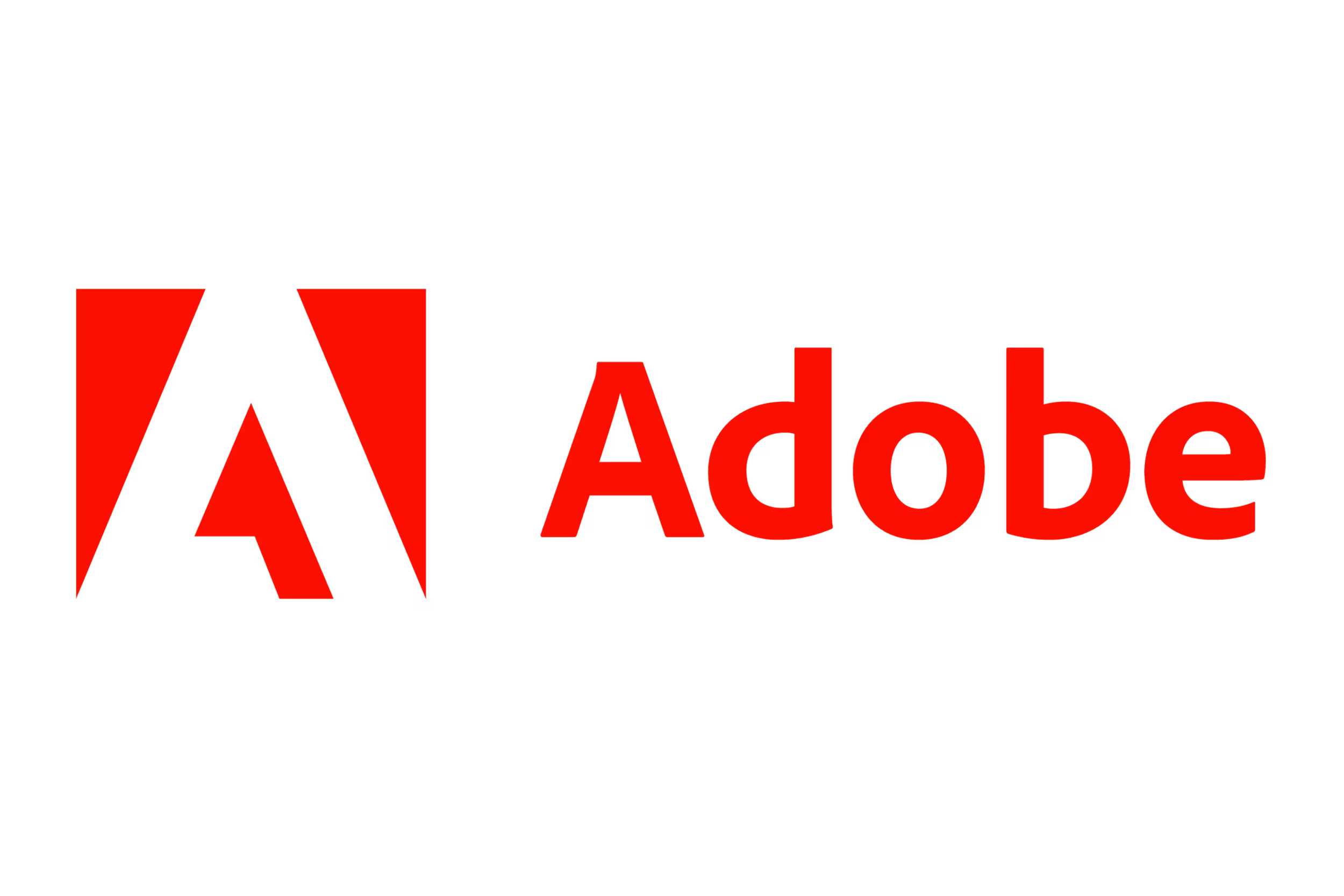 The Adobe logo, featuring a stylized red 'A' and the word 'Adobe' in red text.