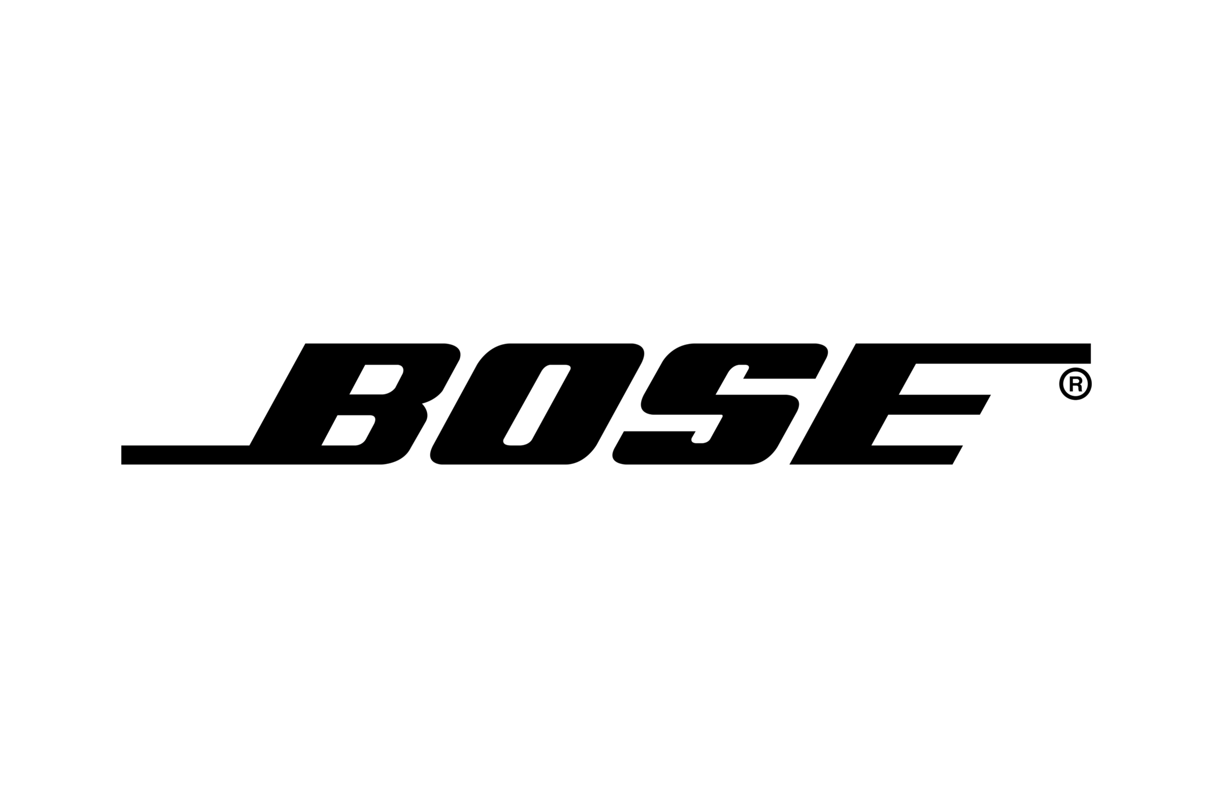Black background with the word 'BOSE' in large, outlined letters.