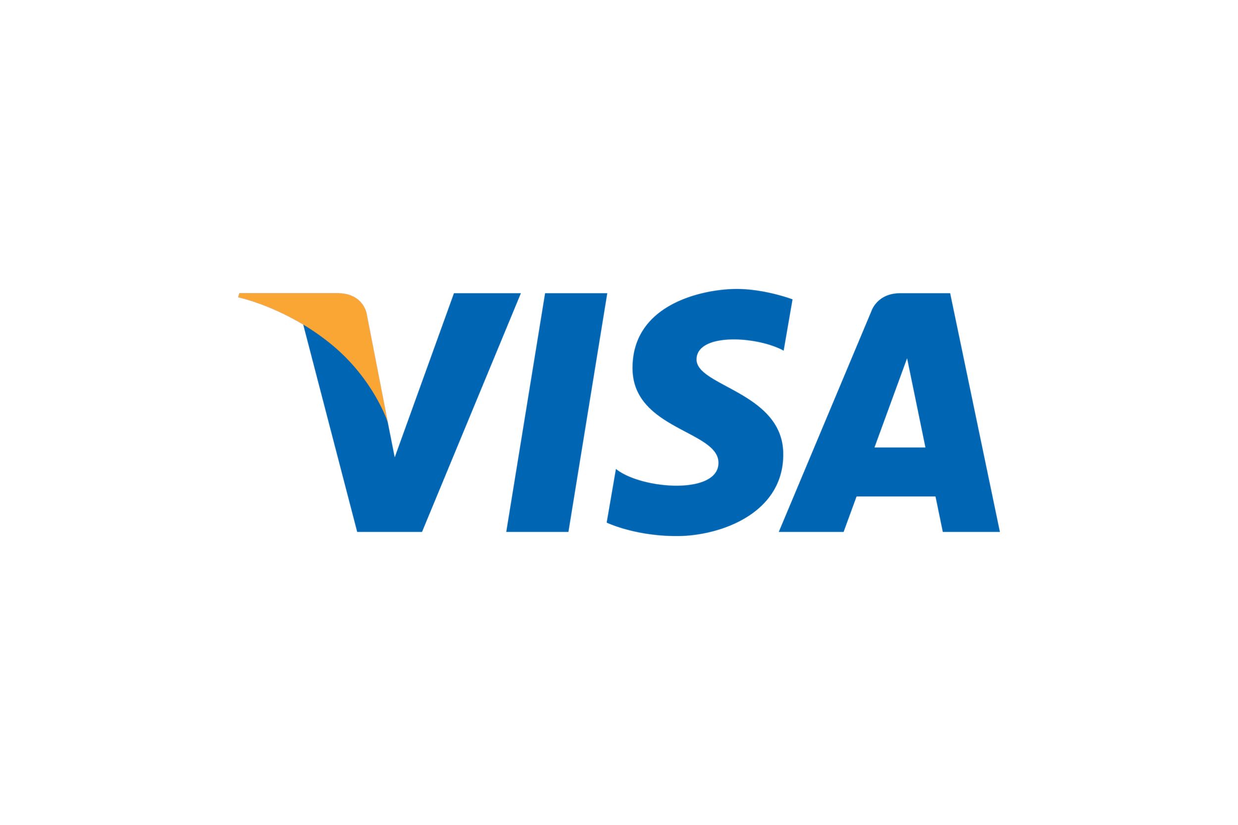 VISA logo with blue text and a gold and blue checkmark symbol