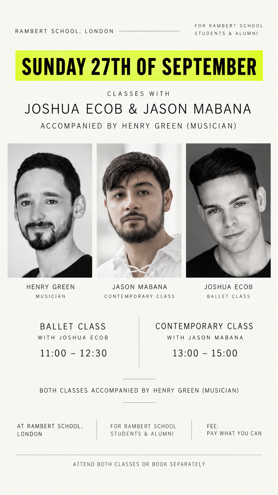 Ballet Class at Rambert School for Alumni