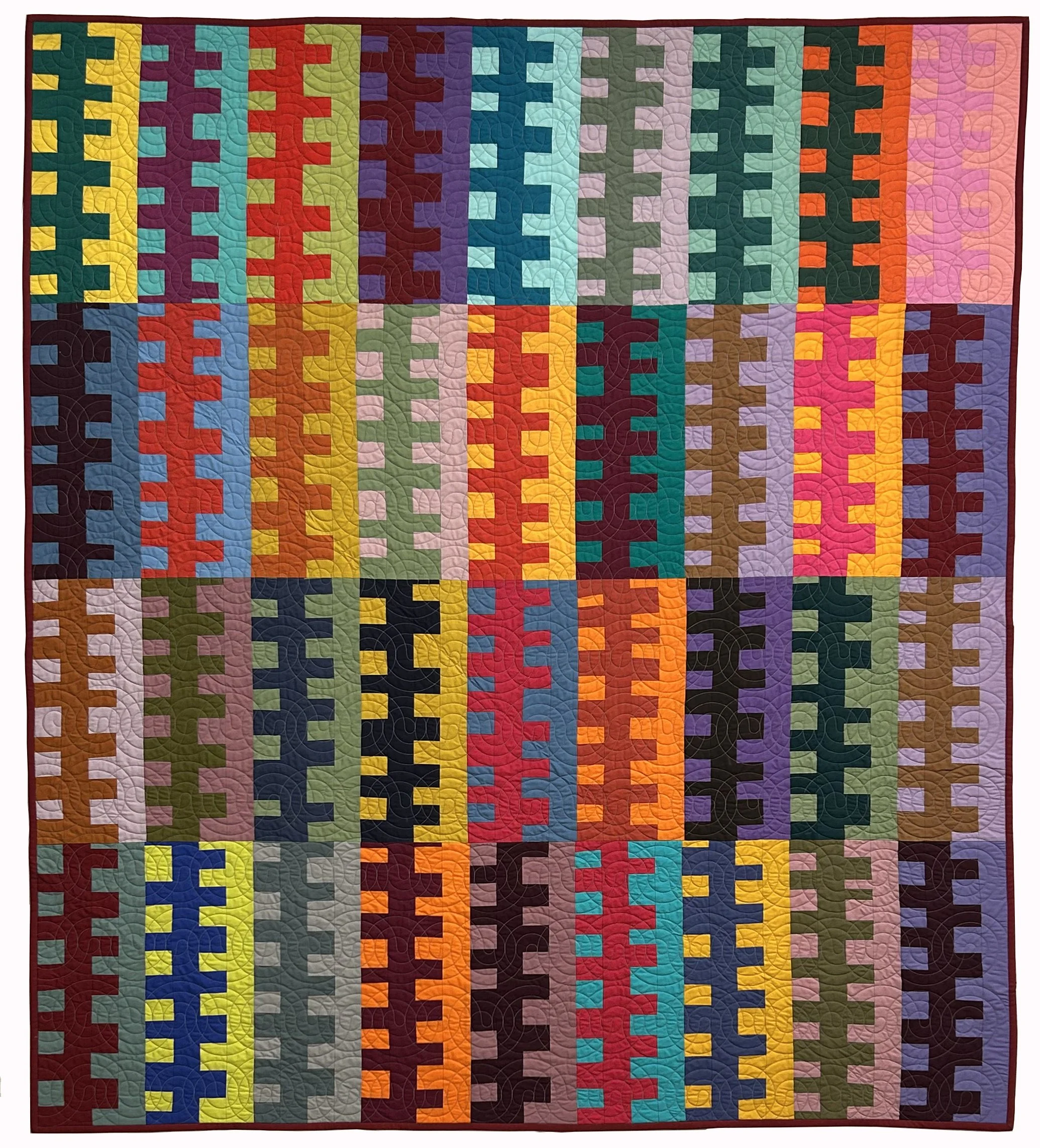 Colored Zippers, 54" x 62"