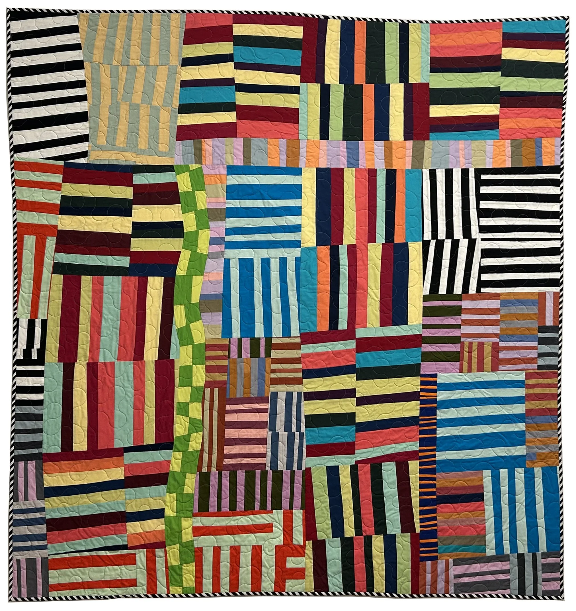 Striped Blocks, 63.5" x 68