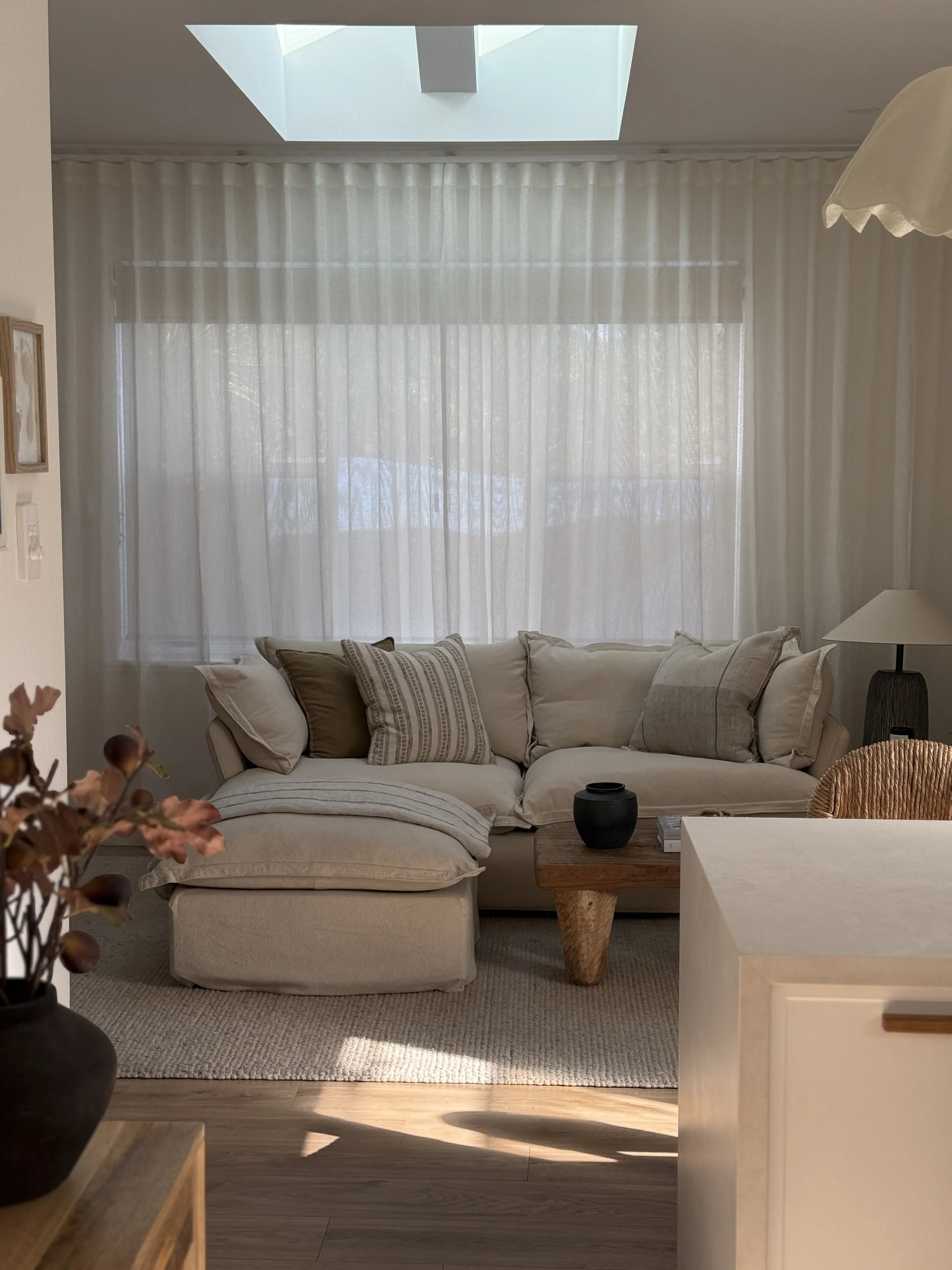 Modern Organic Living Room styling Adleaide